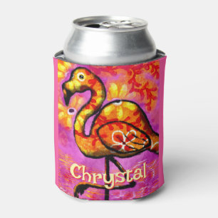 Rafraîchisseur Pour Canette Whimsical Abstrait Flamant rose Bird Personnalisé