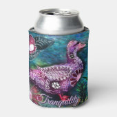 Rafraîchisseur Pour Canette Whimsical Floral Duck Purple Teal Personalized (Can devant)