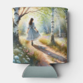 Rafraîchisseur Pour Canette Whimsical Girl Dancing Through Birch Forest (Dos)