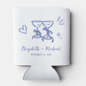 Rafraîchisseur Pour Canette Whimsical Hand Drawn Romantic Blue Wedding (Dos)