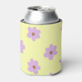 Rafraîchisseur Pour Canette Whimsical violet & Fleur Jaune Retro Gourme (Can devant)
