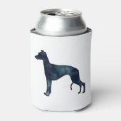 Rafraîchisseur Pour Canette Whippet Chien race Noir Aquarelle Silhouette (Can devant)
