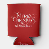 Rafraîchisseur Pour Canette White Joyeux Noël Festive Retro Typographie (Devant)