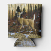 Rafraîchisseur Pour Canette Whitetail Deer Doe dans la forêt d'automne (Devant)