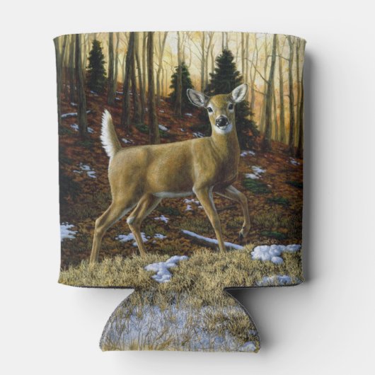 Rafraîchisseur Pour Canette Whitetail Deer Doe dans la forêt d'automne (Dos)