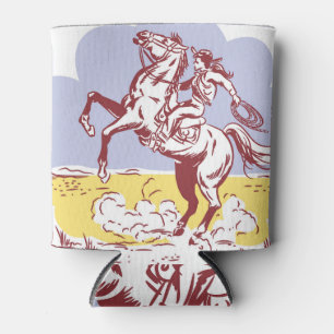 Rafraîchisseur Pour Canette Wild West Cowgirl : Dessin Vintage Line.