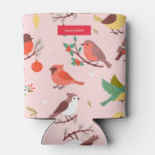 Rafraîchisseur Pour Canette Winter Christmas Birds Custom Name (Dos)