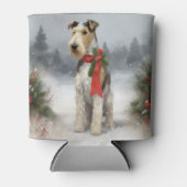 Rafraîchisseur Pour Canette Wirefox Terrier Chien de Noël de neige (Devant)