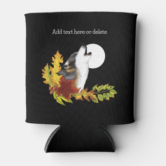 Rafraîchisseur Pour Canette Wolf Howling Moon (Devant)