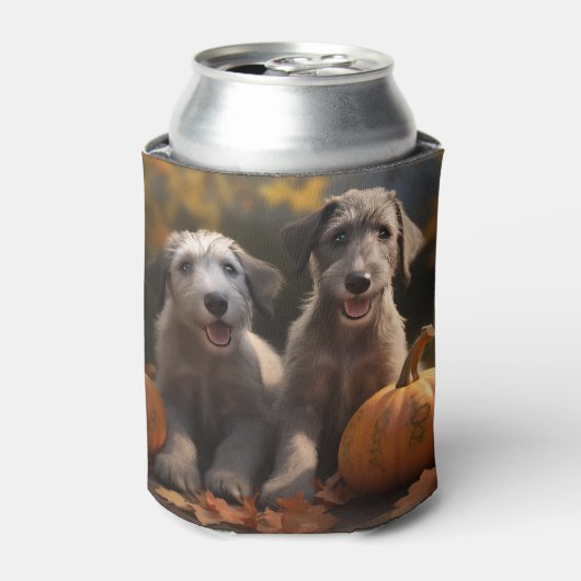 Rafraîchisseur Pour Canette Wolfhound Chiot Automne Citrouille de plaisir (Can devant)