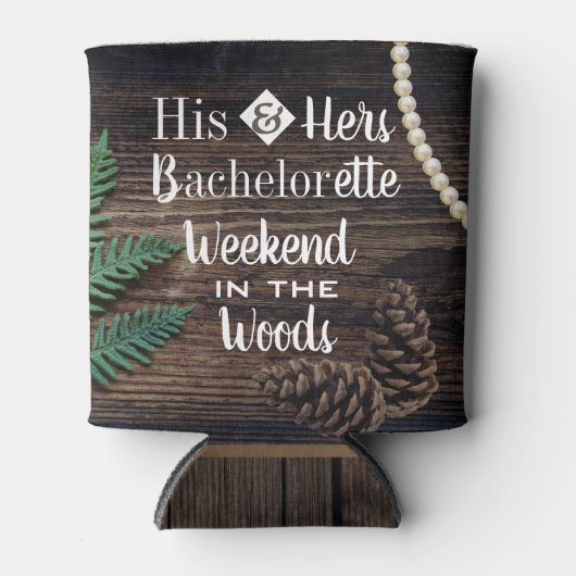 Rafraîchisseur Pour Canette Woodsy Bachelor / Bachelorette Party Personnalisé (Devant)
