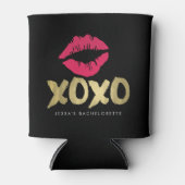 Rafraîchisseur Pour Canette XOXO Faux Gold & Rose Lips Bachelorette (Devant)