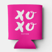Rafraîchisseur Pour Canette XOXO Hugs & Bisses Brush Typographie Magenta (Dos)