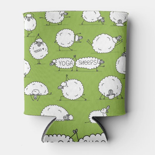 Rafraîchisseur Pour Canette Yoga Sheep : Whimsical Sketch Fun. (Devant)