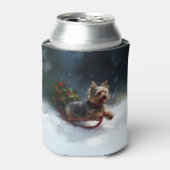 Rafraîchisseur Pour Canette Yorkshire Terrier neige de Noël hiver (Can devant)