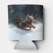 Rafraîchisseur Pour Canette Yorkshire Terrier neige de Noël hiver (Dos)
