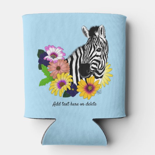 Rafraîchisseur Pour Canette Zebra Daisies bleu (Dos)