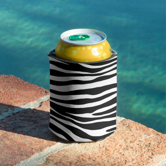 Rafraîchisseur Pour Canette Zebra Print, Zebra Stripes, Noir Et Blanc (Piscine in situ)
