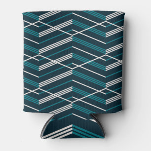 Rafraîchisseur Pour Canette zigzag Abstrait : élégant vintage géométrique.