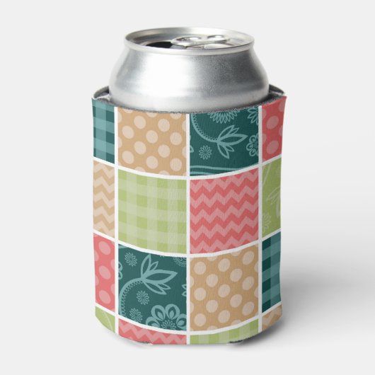 Rafraîchisseur Pour Canette Zigzag, Chevron, En vichy, Pois, Patchwork (Can devant)