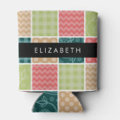 Rafraîchisseur Pour Canette Zigzag, Chevron, En vichy, Pois, Votre Nom (Dos)