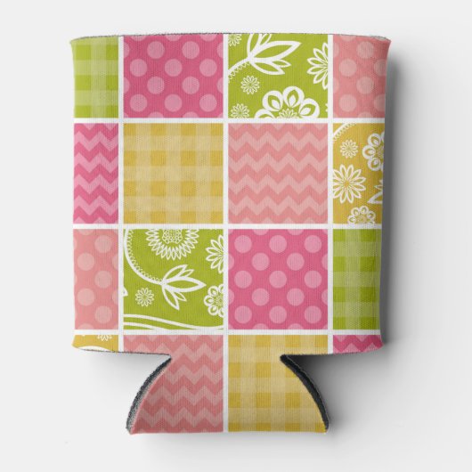 Rafraîchisseur Pour Canette Zigzag, Chevron, Pois, En vichy, Patchwork (Devant)