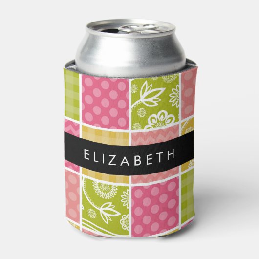 Rafraîchisseur Pour Canette Zigzag, Chevron, Pois, En vichy, Votre Nom (Can devant)