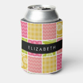 Rafraîchisseur Pour Canette Zigzag, Chevron, Pois, En vichy, Votre Nom (Can Dos)