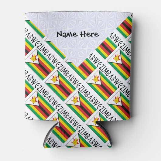 Rafraîchisseur Pour Canette Zimbabwe Drapeau zimbabwéen personnalisé (Devant)