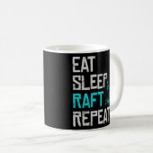Raft Game Eat Sleep Raft Herhaal Funny Shark Attac Koffiemok (Voorkant rechts)
