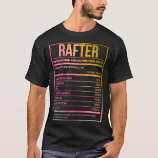 Rafter Funny Rafting Nutrition Label in Waterverf T-shirt