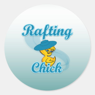 Rafting Chick #3 Ronde Sticker