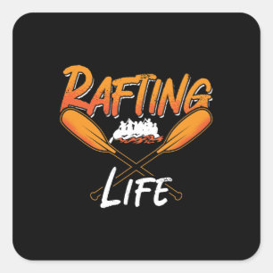 Rafting Life Raft Kayak Paddling Canoe Paddle Vierkante Sticker