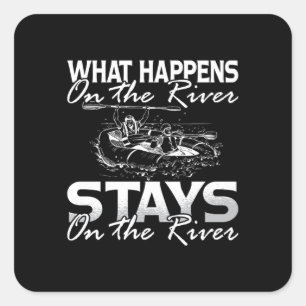 Rafting Wat er gebeurt op de peddel Vierkante Sticker