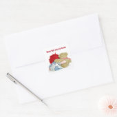 Rag Doll and Teddy Bear Hugging Vierkante Sticker (Envelop)