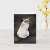 Rag Doll Chat Art Pastel Peinture Carte pour notes (Fleur jaune)