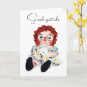 Rag Doll en Daisy Boeket Dank u Kaart (Gele Bloem)