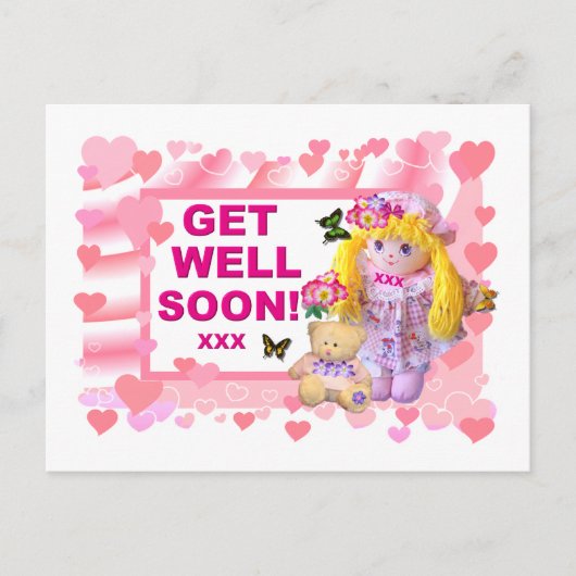 RAG DOLL & TEDDY krijgen goed Briefkaart (Voorkant)