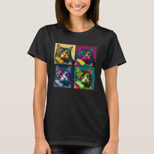 Ragamuffin Kat Pop Illustratie Kleurrijk Dier T-shirt
