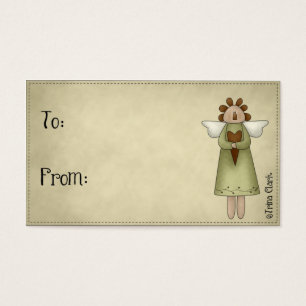 Ragdie Doll Country Primitive Design Gift Labels Visitekaartjes