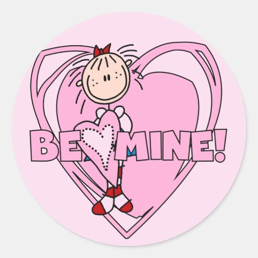 Ragdoll be Mine Valentijn Ronde Sticker (Voorkant)