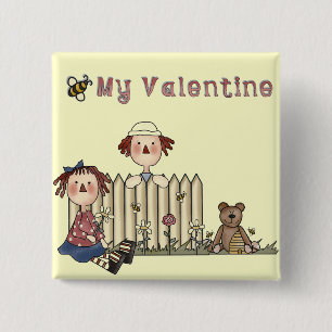 Ragdoll Bee My Valentijn tshirts and Gifts Vierkante Button 5,1 Cm