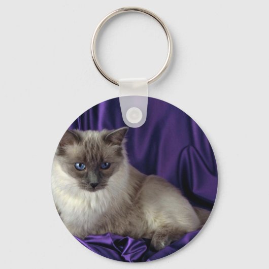 Ragdoll, blauw punt sleutelhanger (Voorkant)