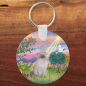 Ragdoll Cat (blauw punt) - Cloud Angel Sleutelhanger (Voorkant)