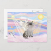 Ragdoll Cat (Blue Point) Angel - Clouds Briefkaart (Voorkant / Achterkant)