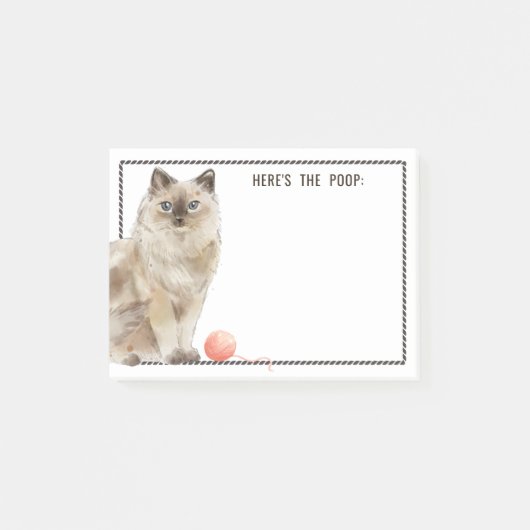 Ragdoll Cat | Jouw tekst toevoegen | Hier is de Po Post-it® Notes (Voorkant)