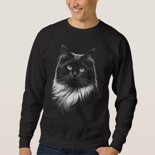 Ragdoll Cat Men's Black Sweatshirt (Devant)