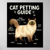 Ragdoll Cat Petting Guide Funny Cat Lover Poster (Voorkant)