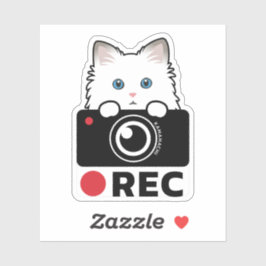 Ragdoll Cat Recording Vinyl Sticker camerawaarschu