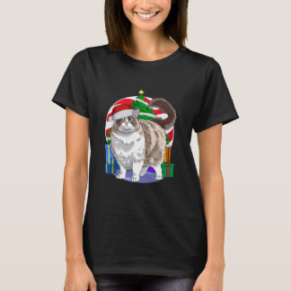 Ragdoll Cat Santa Kerstboom T-shirt